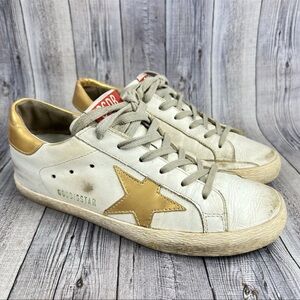 Golden Goose White Sneakers with Gold Star